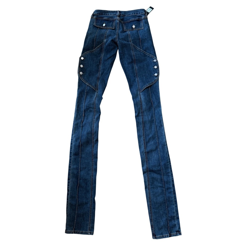 Fashion Nova Lay Low Rise Stacked Slim Straight Leg Jeans Dark Wash 9 NWT New - Picture 2 of 11